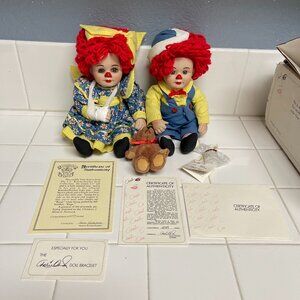 Marie Osmond Miracle Rosie and Rags porcelain dolls